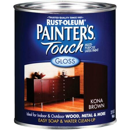 ZINSSER 1 Quart Kona Brown Painters Touch Multi-Purpose Paint 1977-502 20066197759